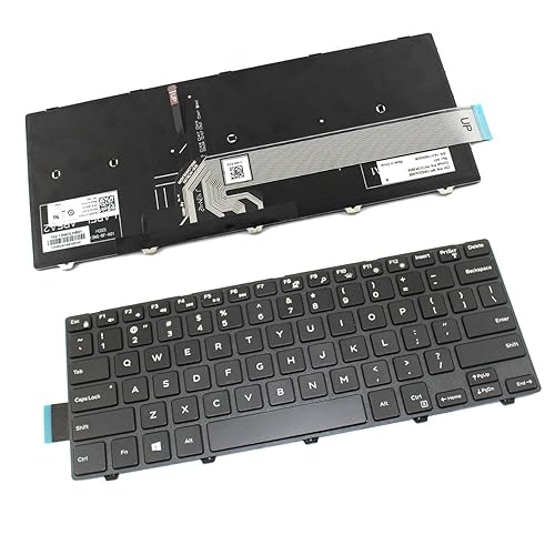 New US Black Backlit English Laptop Keyboard Replacement for Dell Inspiron 14 3462 3465 3467 3468 3473 3476 Light Backlight