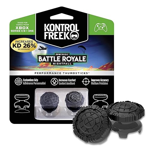 KontrolFreek FPS Freek Battle Royale Nightfall Performance Thumbsticks for Xbox One and Xbox Series X | Performance Thumbsticks | 2 High-Rise Convex |