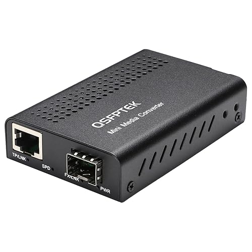 10G Media Coverter, 10 Gigabit Fiber to 10G Copper UTP Ethernet Media Converter, Mini Unmanaged 1x 100M/1G/2.5G/5G/10GBase-T RJ45 to 1x 10GBase-X SFP+