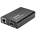 10G Media Coverter, 10 Gigabit Fiber to 10G Copper UTP Ethernet Media Converter, Mini Unmanaged 1x 100M/1G/2.5G/5G/10GBase-T RJ45 to 1x 10GBase-X SFP+