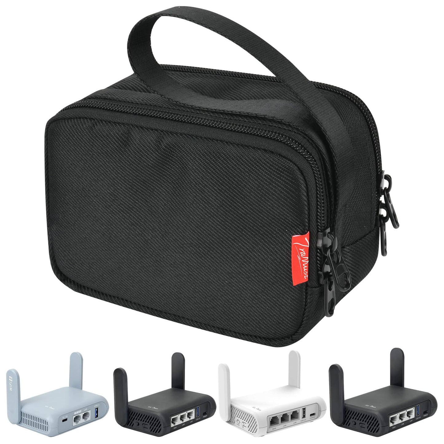 Travel Router Case for GL.iNet GL-MT3000/ GL-AXT1800/ GL-SFT1200/ GL-A1300/ TP-Link AX1500 Travel Routers, Portable WiFi Storage Holder,Waterproof