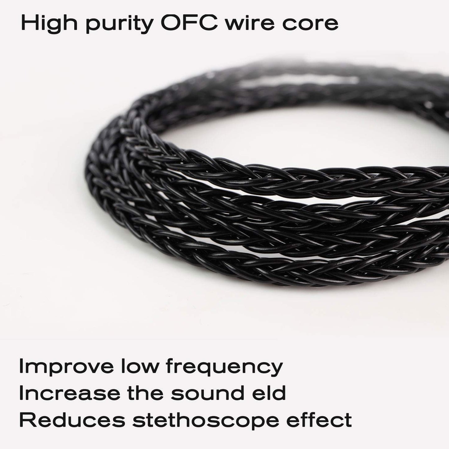 Girftu JCALLY Earbuds Replacement Cable Oxygen-Free Copper Upgrade 5N OFC Headphone Wire 8 Shares for KZ C Pin TRN S pin Earphone 3.5mm Wire…