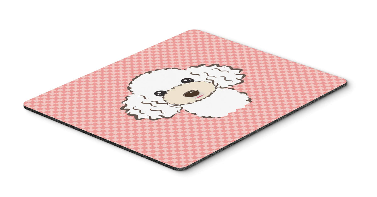 Caroline's Treasures BB1257MP Checkerboard Pink White Poodle Mouse Pad, Hot Pad or Trivet for Home Office Gaming Working Computers Laptop Mouse