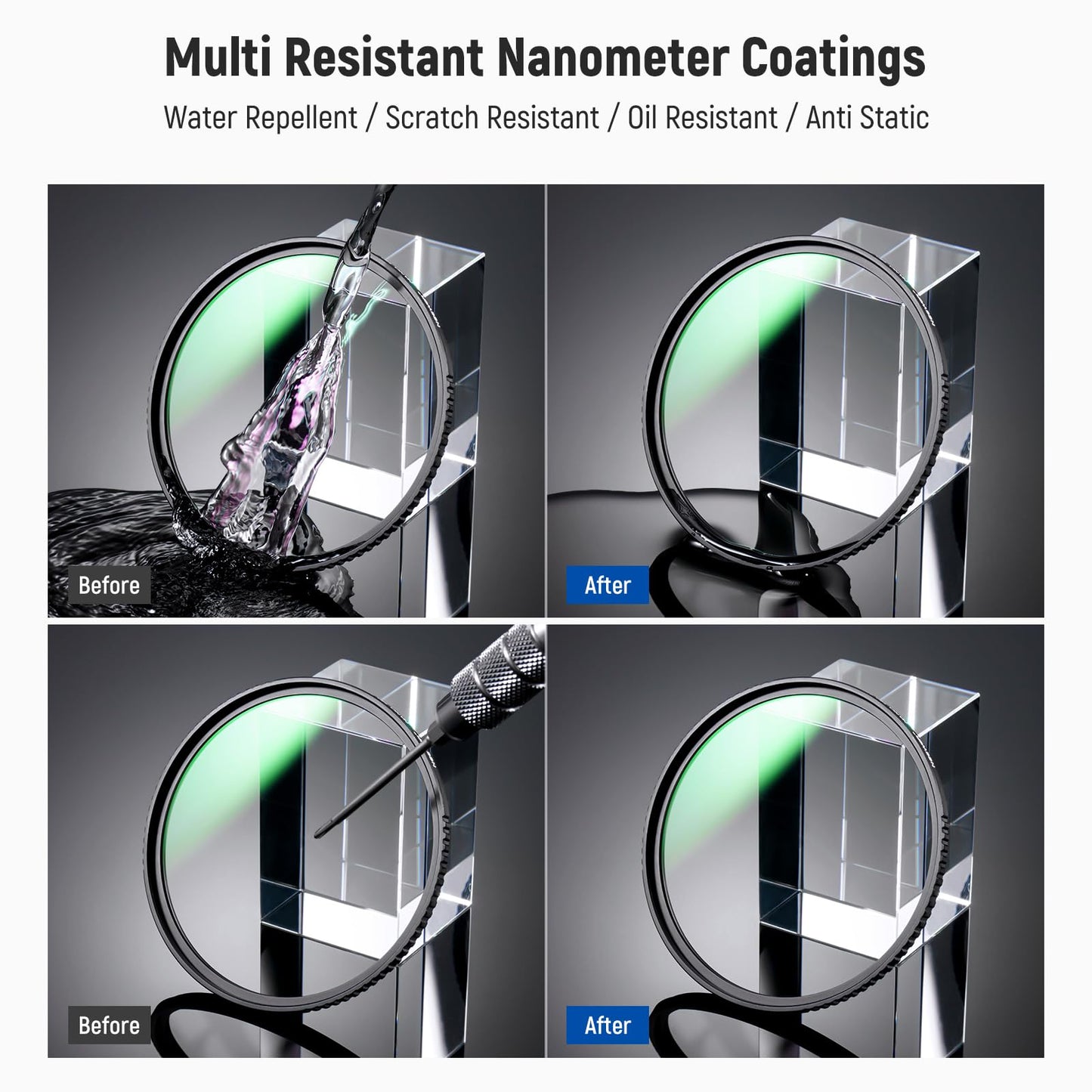 Neewer NEEWER 62mm MC UV Protection Filter 24 Layer Multi Resistant Nano Coatings/HD Optical Glass/Water Repellent/Scratch Resistant/Aluminum Alloy
