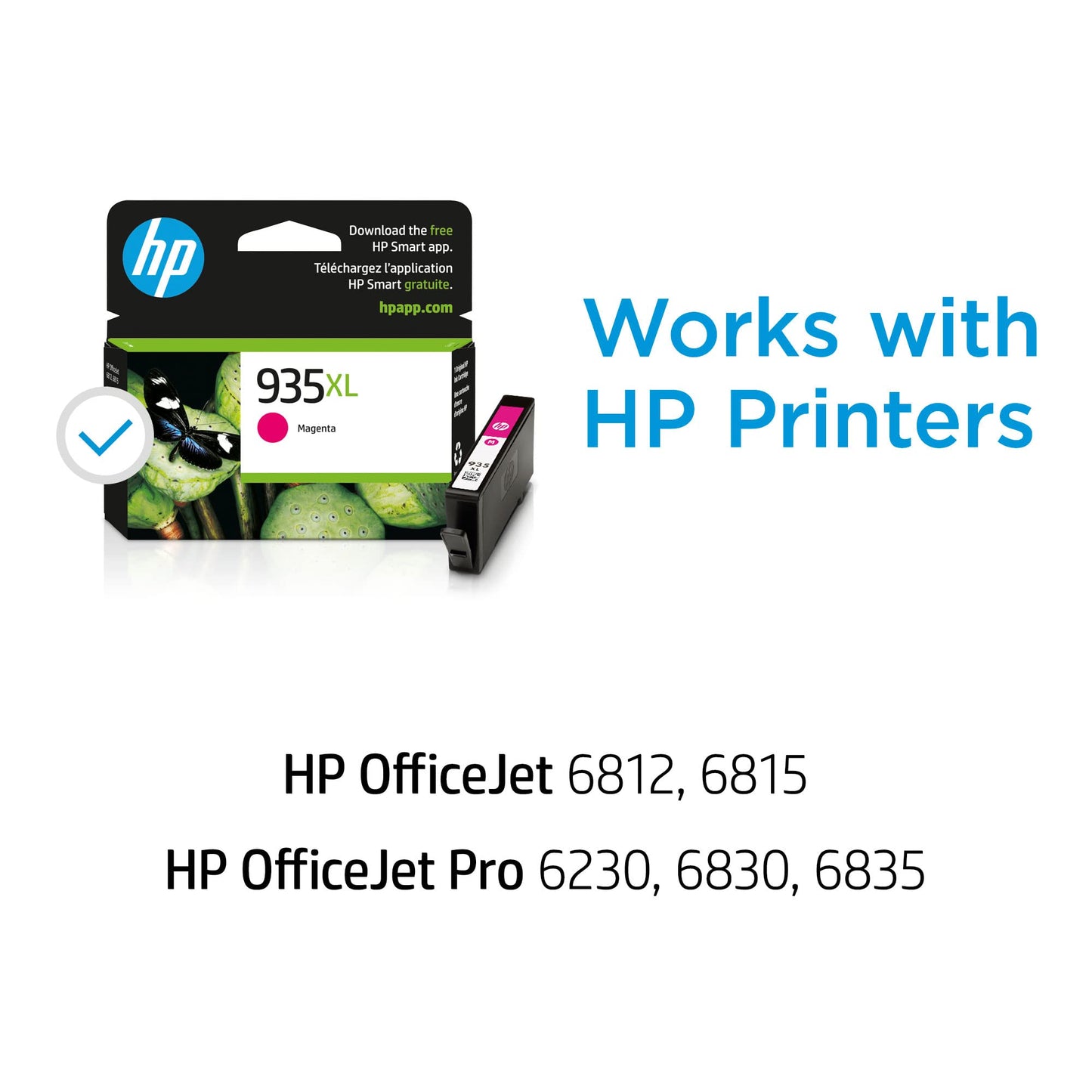 HP 935XL Magenta High-Yield Ink Cartridge | Works OfficeJet 6810; OfficeJet Pro 6230, 6830 Series | C2P25AN