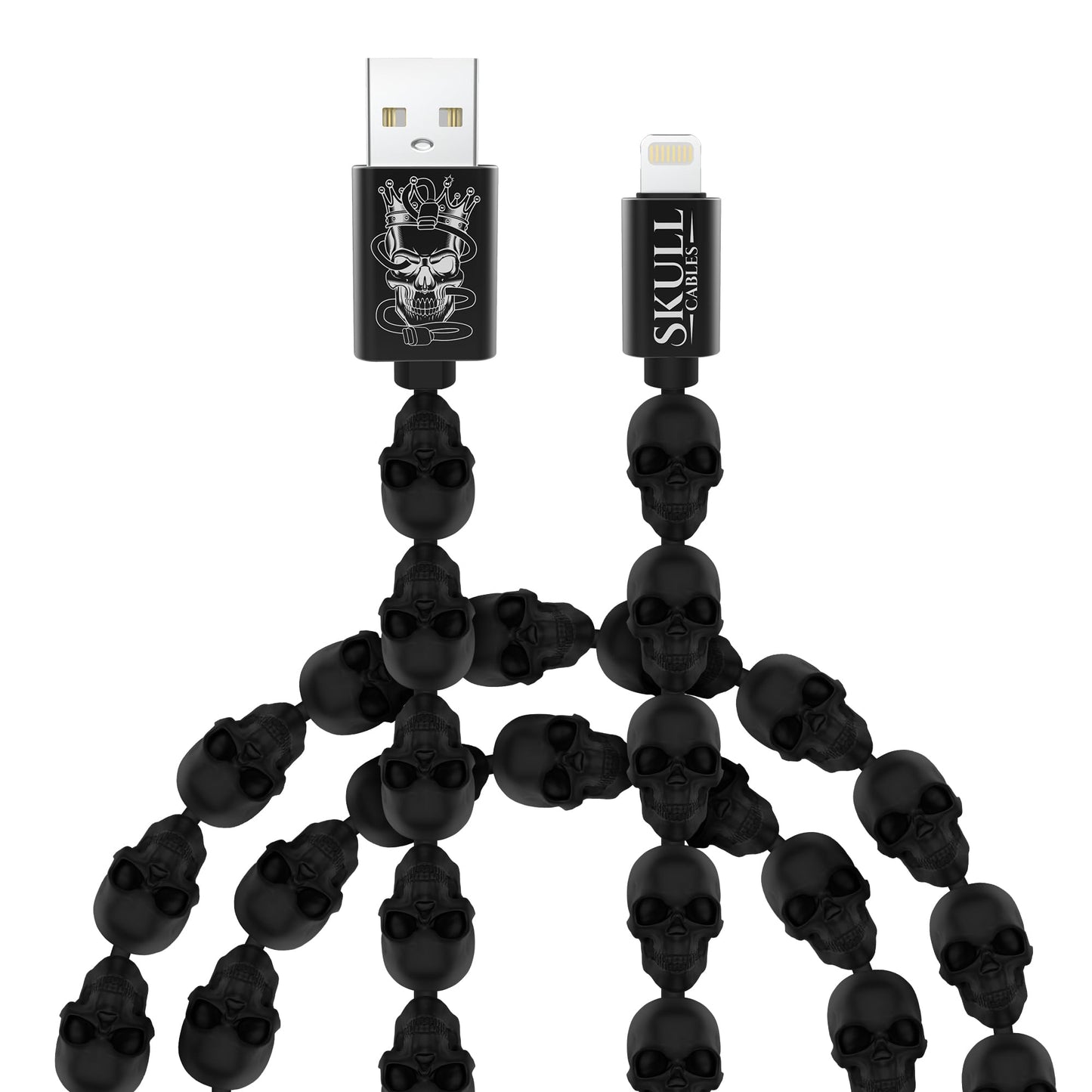 Skull Cables - Lightning to USB A Cable with 3D Skull Design, 4FT MFi Certified Fast Charging & Durable Metal Connector for iPhone 14/13/12/11, iPad…