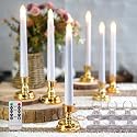 FPOO 6PCS Christmas Window Candles with Timer, Led Flickering Flameless Candles with Remote, Battery Operated Taper Candles Provide Realistic Warm