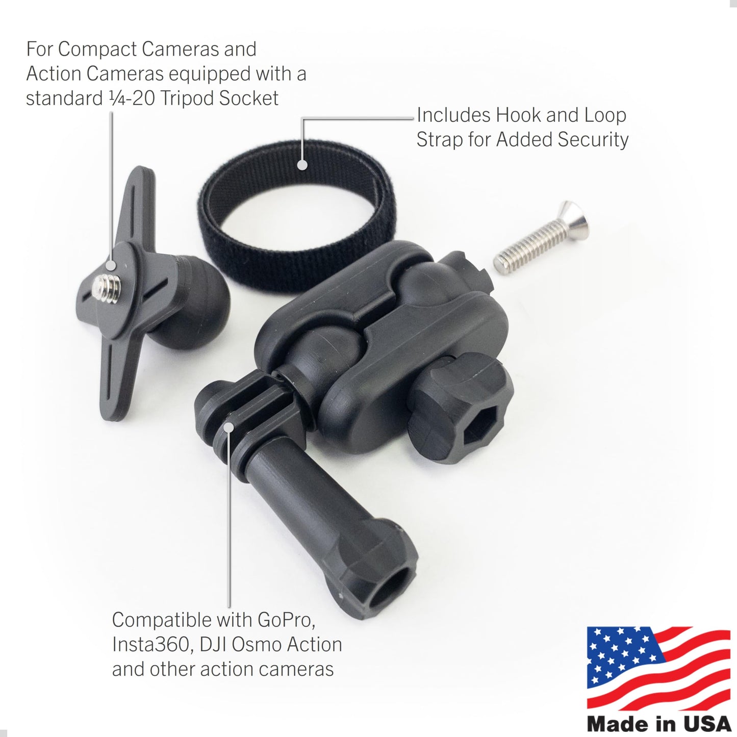 STUNTMAN Ball Joint Adapter Kit for Action Cameras - Fits GoPro, DJI Osmo (Action, Pocket), Insta360 (Ace, One, X) and Others