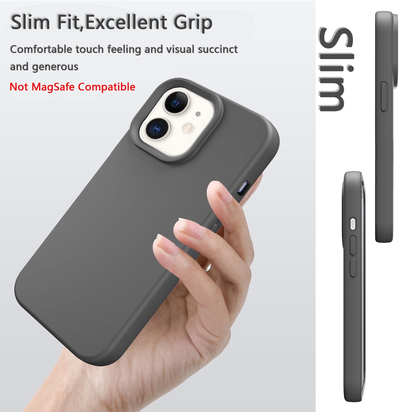 EUMADOVE for iPhone 11 Case, Premium Silicone Case with [Soft Anti-Scratch Microfiber Lining] Shockproof Protective Phone Case iPhone (Charcoal Gray
