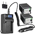 Kastar 2-Pack BP-828 Battery and LCD AC Charger Compatible with Canon XF400, XF405, XA10, XA11, XA15, XA20, XA25, XA30, XA35, XA40, XA45, XA50, XA55