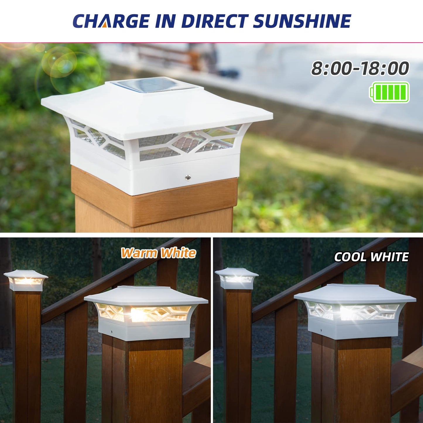 APONUO Solar Post Cap Lights,6 Pack 2-Modes Bright 4x4 Post Solar Lights Auto On Off,Outdoor Waterproof Garden Patio Fence Deck Patio Decor for Fence