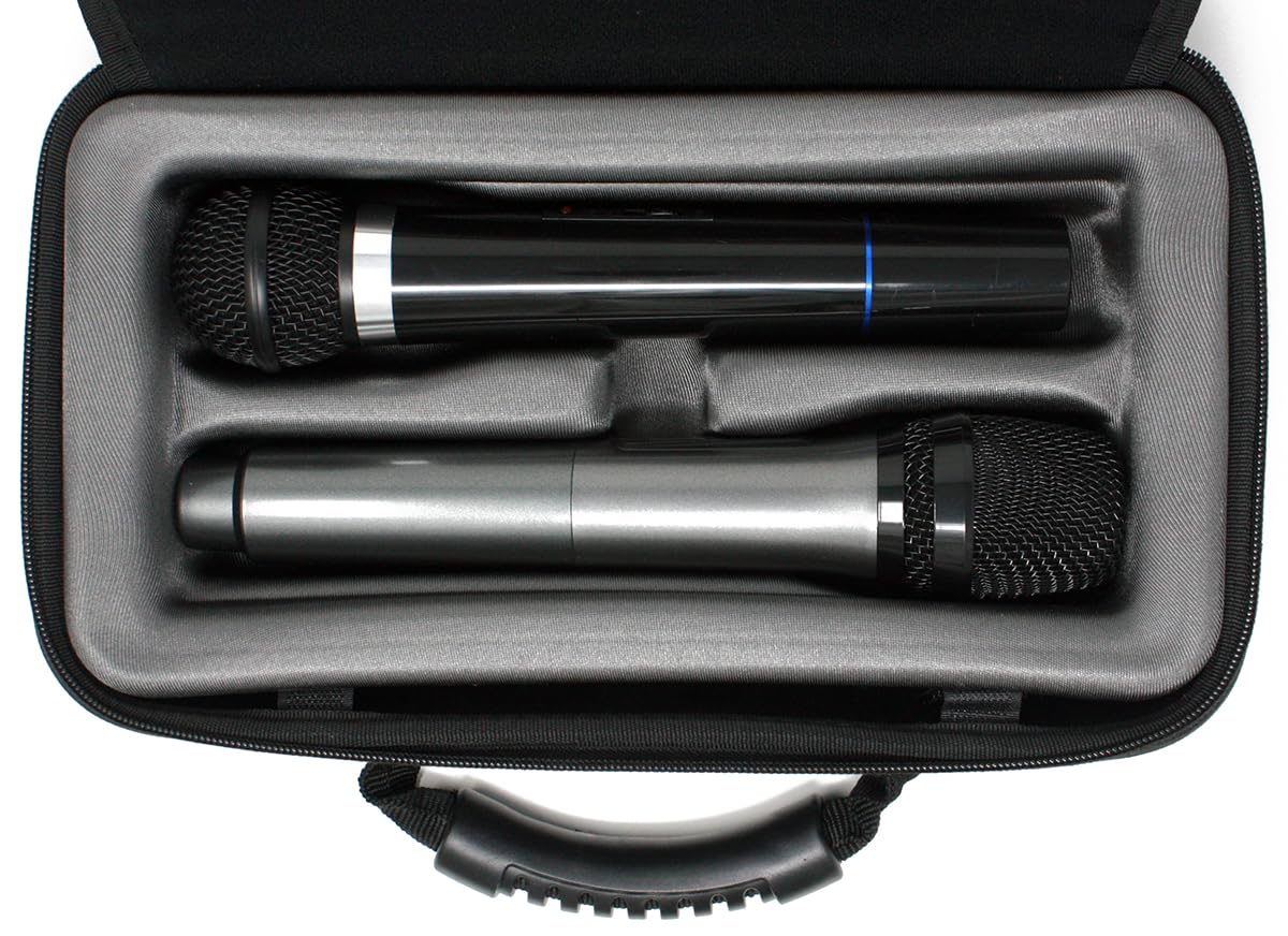 LOUDmouth Dual Wireless Microphone Case | Hard Shell Travel EVA Storage Box for Two Wireless Mics | Hardshell Carrying Case | CASE ONLY | 12.5" x 7" x