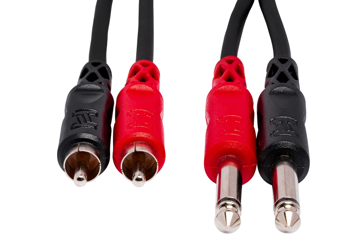 Hosa CPR-201 Dual 1/4 Inch TS to Dual RCA Stereo Interconnect Cable, 3.3 Feet