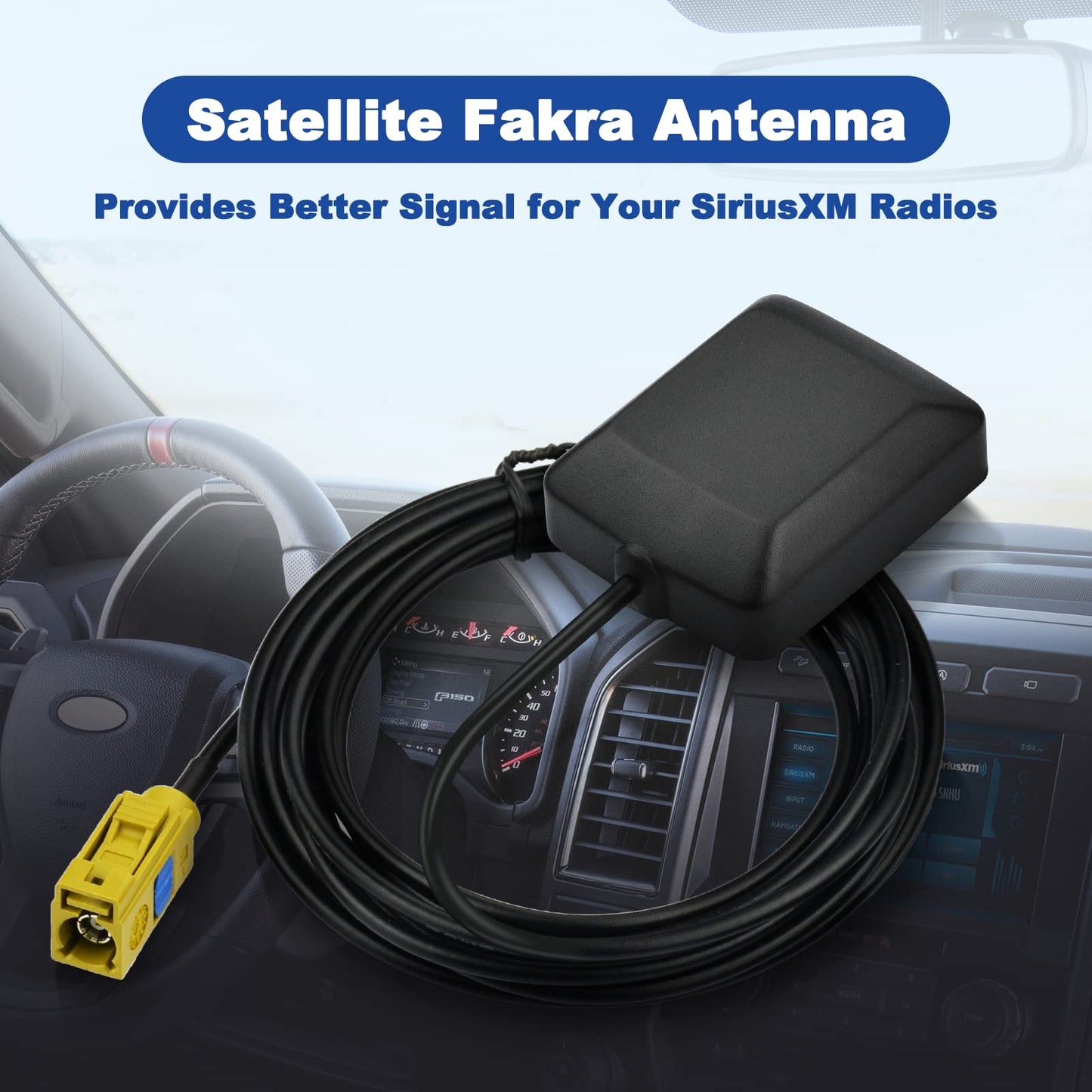 Eightwood Mini Satellite Radio Antenna Fakra K Curry Female Connector Compatible with Sirius XM Car Vehicle Trucks RV HD Hi-Fi Radio Stereo Receiver
