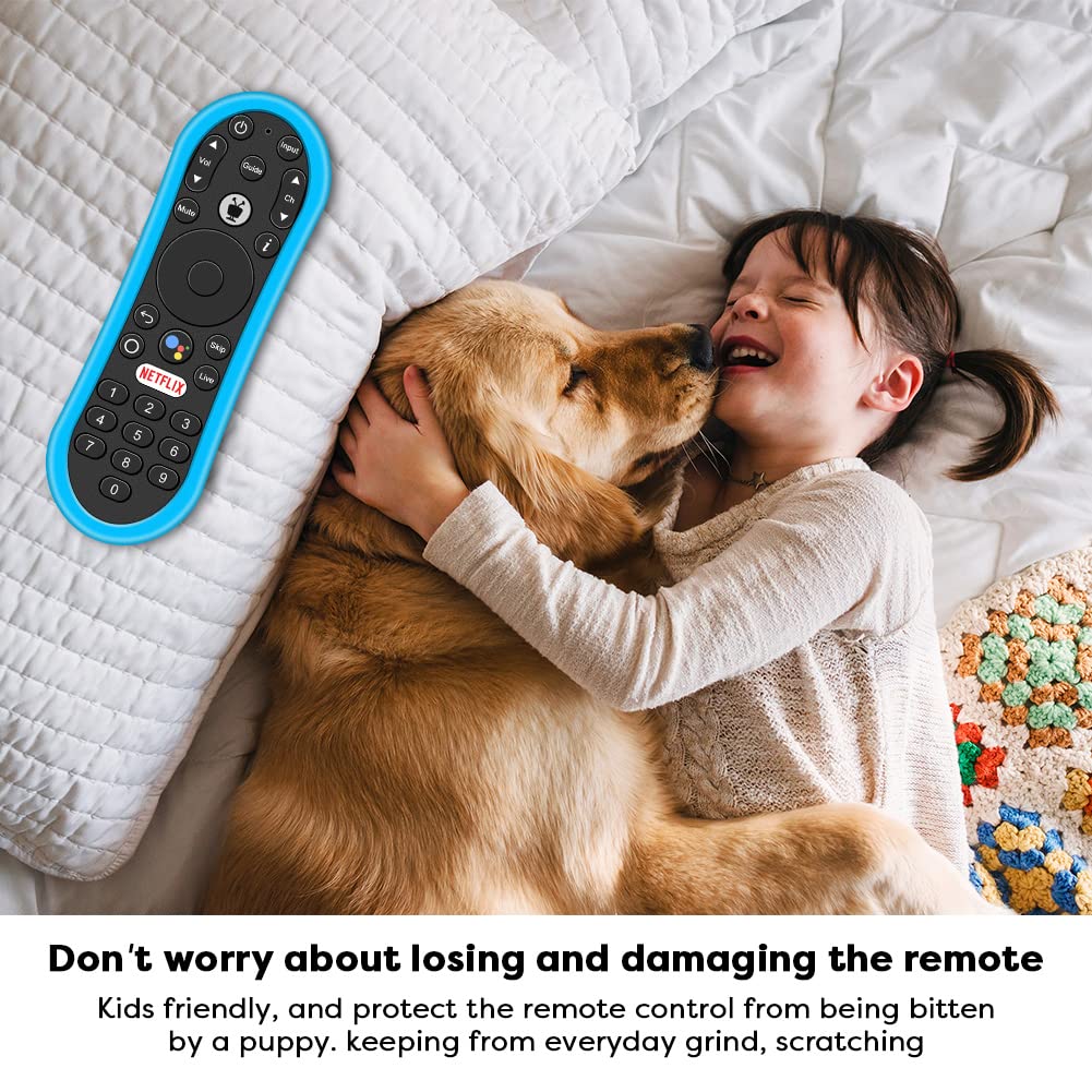 Silicone Case for TiVo Stream 4K Remote, Anti-Slip Shockproof Protective Cover for TiVo Stream Remote Controller Sleeve Protector Skin (Glow Blue)