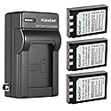 Kastar 3-Pack Battery and AC Wall Charger Replacement for Olympus Camedia C-770 Ultra Zoom, Camedia C-5000 Sport Zoom, Camedia C-5000 Zoom, Camedia