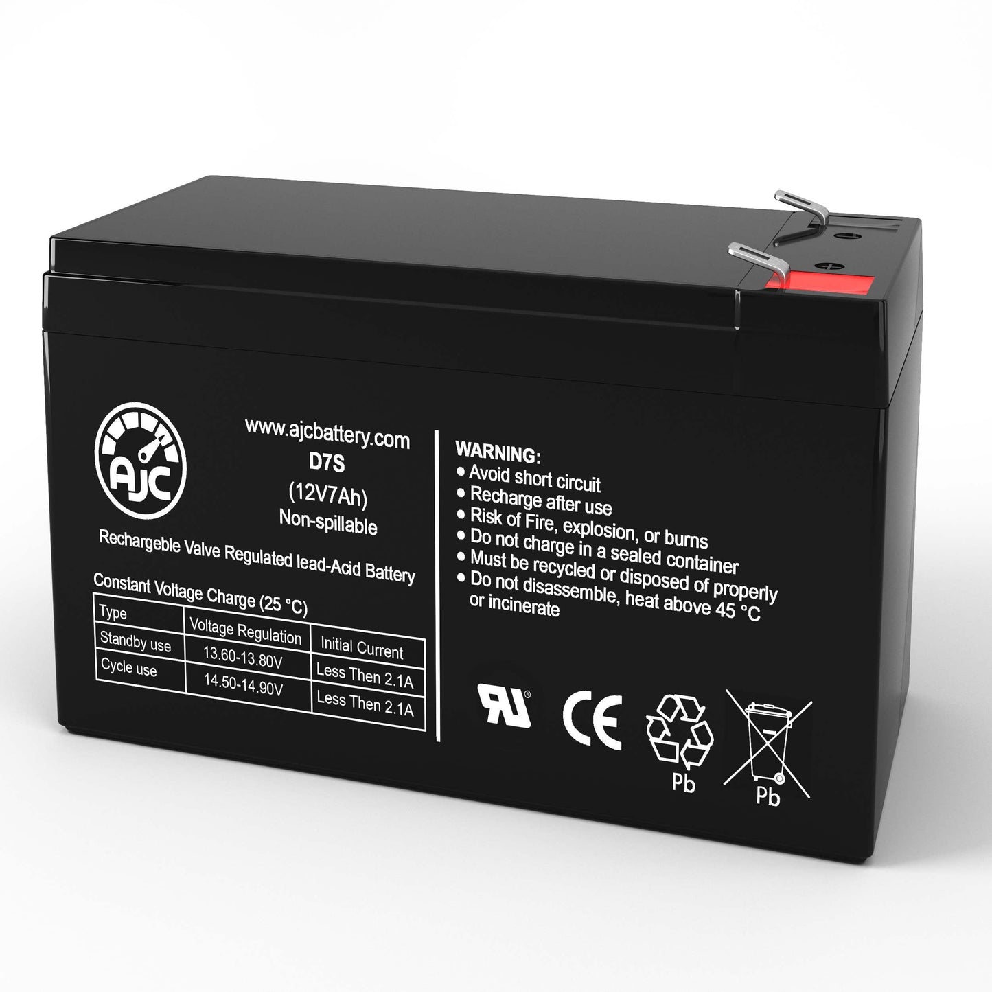 AJC Battery Compatible with Leoch DJW12-7.0 12V 7Ah Sealed Lead Acid Battery