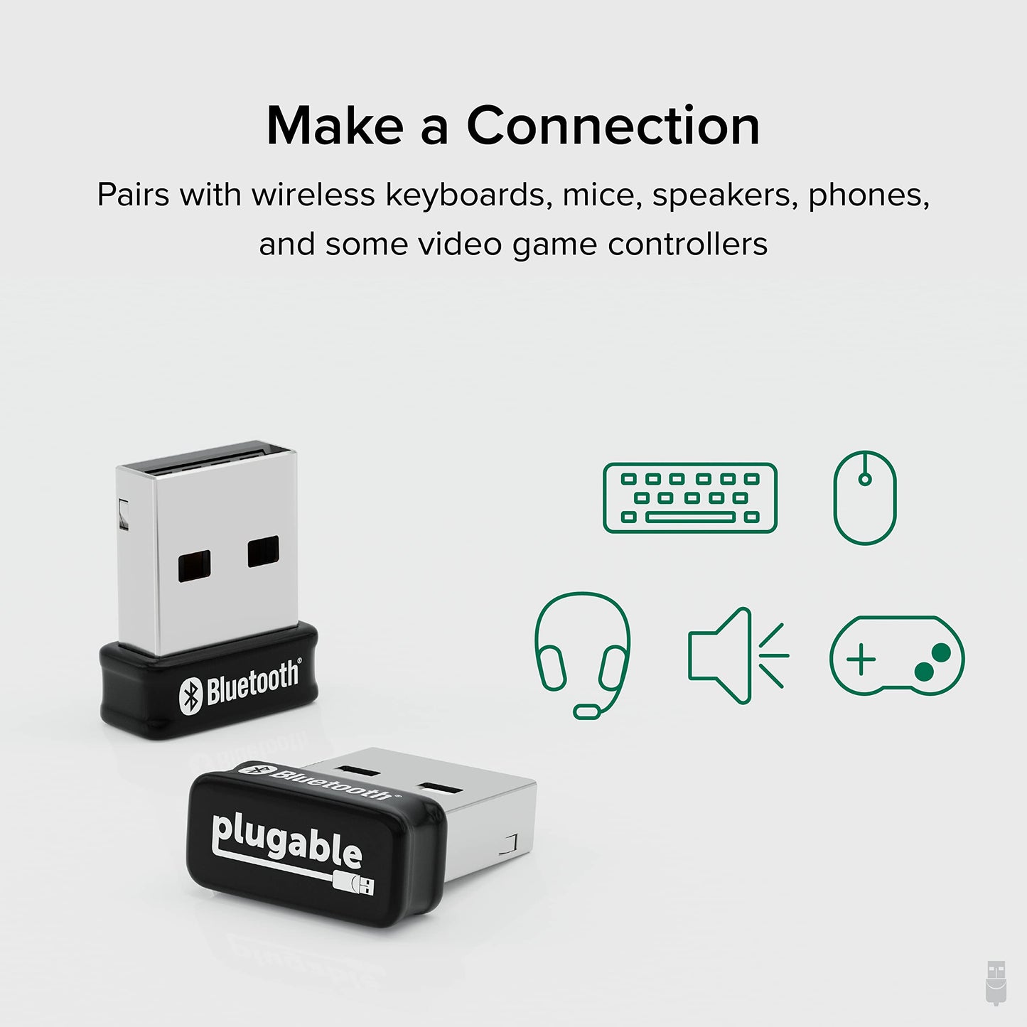 Plugable USB Bluetooth Adapter for PC - Connect Up to 7 Devices, Headphones, Speakers, Keyboard, Mouse, Printer, Enhanced Range & Audio, Compatible