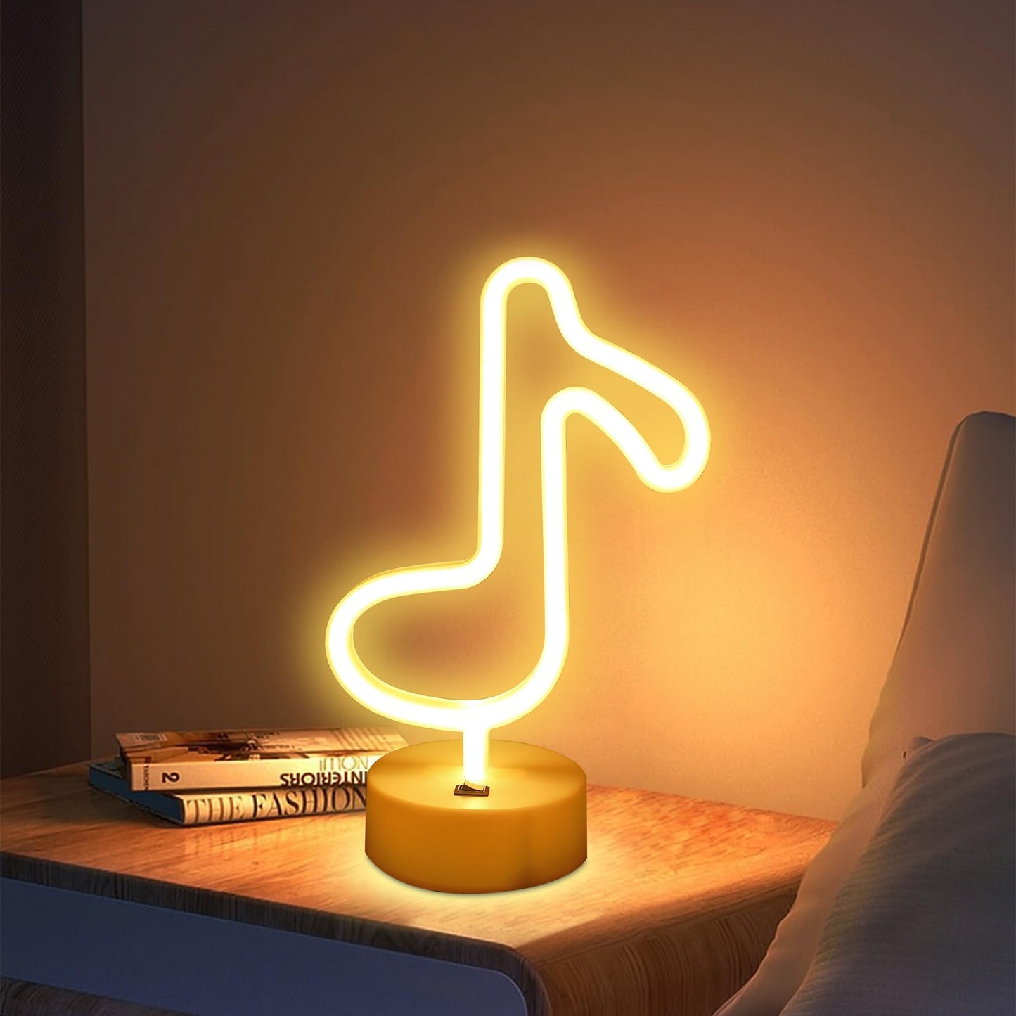 Led Music Notes Shaped Neon Lights Decor Light Led Night Light Wall Table Decor Battery Operated Creative Lighting Lamps for Christmas Wedding Sign