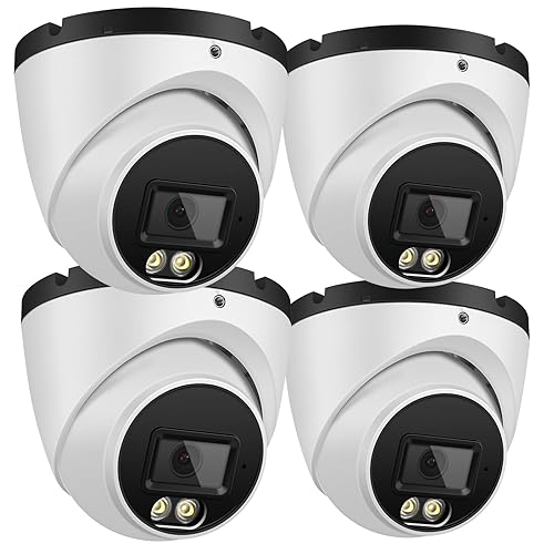 MWRCTV 4K 8MP Security Audio Dome Camera Smart Dual Lights PoE Turret IP Camera Outdoor Indoor,2.8mm Wide Angle Lens,AI Human Detection,Color Night