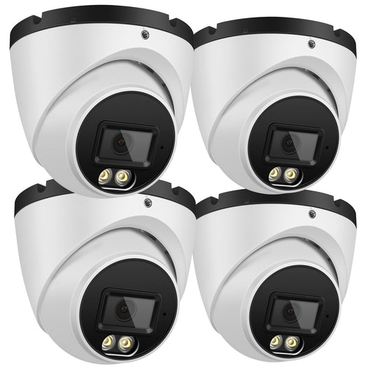 MWRCTV 4K 8MP Security Audio Dome Camera Smart Dual Lights PoE Turret IP Camera Outdoor Indoor,2.8mm Wide Angle Lens,AI Human Detection,Color Night