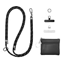 EEIFO Clip and Go Phone Strap with Wallet/Zipper Pouch,Crossbody Adjustable Phone Lanyard/Chain-Phone Charm with Wallet-Neck Chain Universal Cell