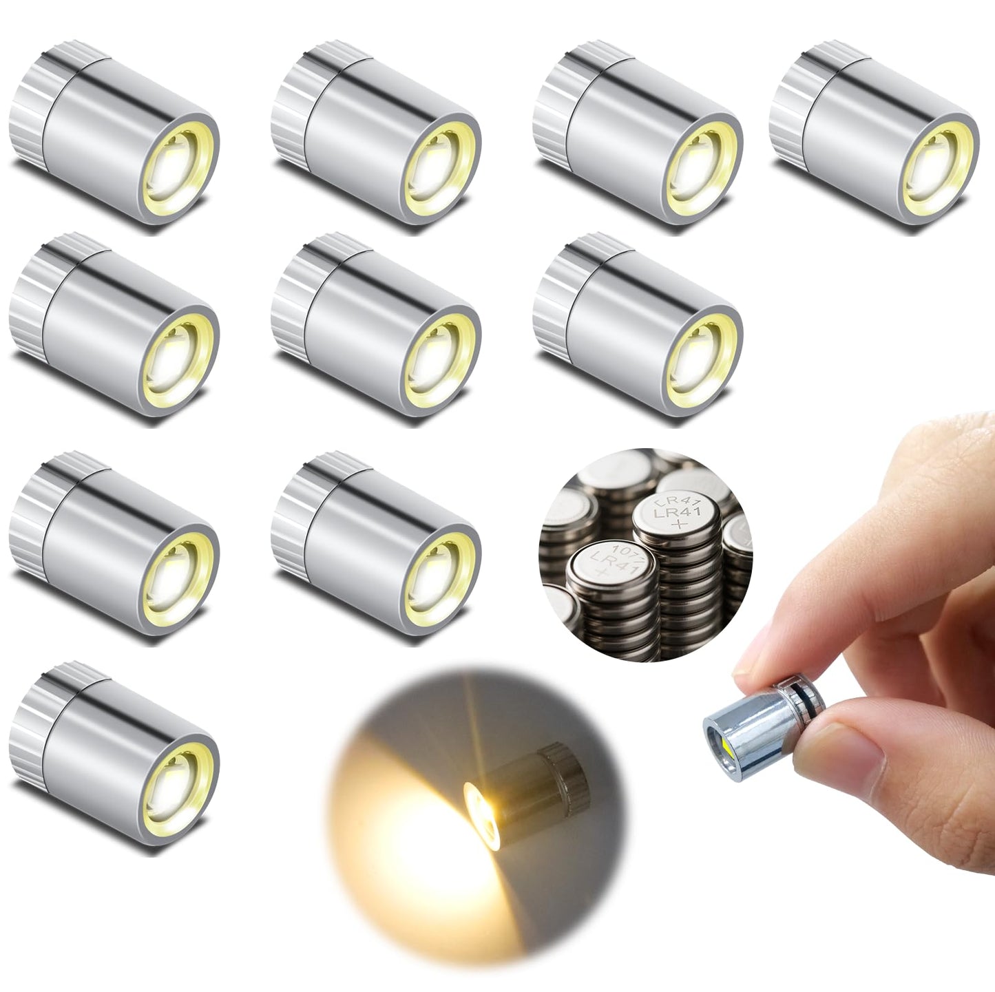 Mini LED Lights, 10 PCS Small Spotlight Battery Operated Tiny SMD Lamp for DIY Craft & Creative Decor. Perfect for Miniatures, Displays, and Custom