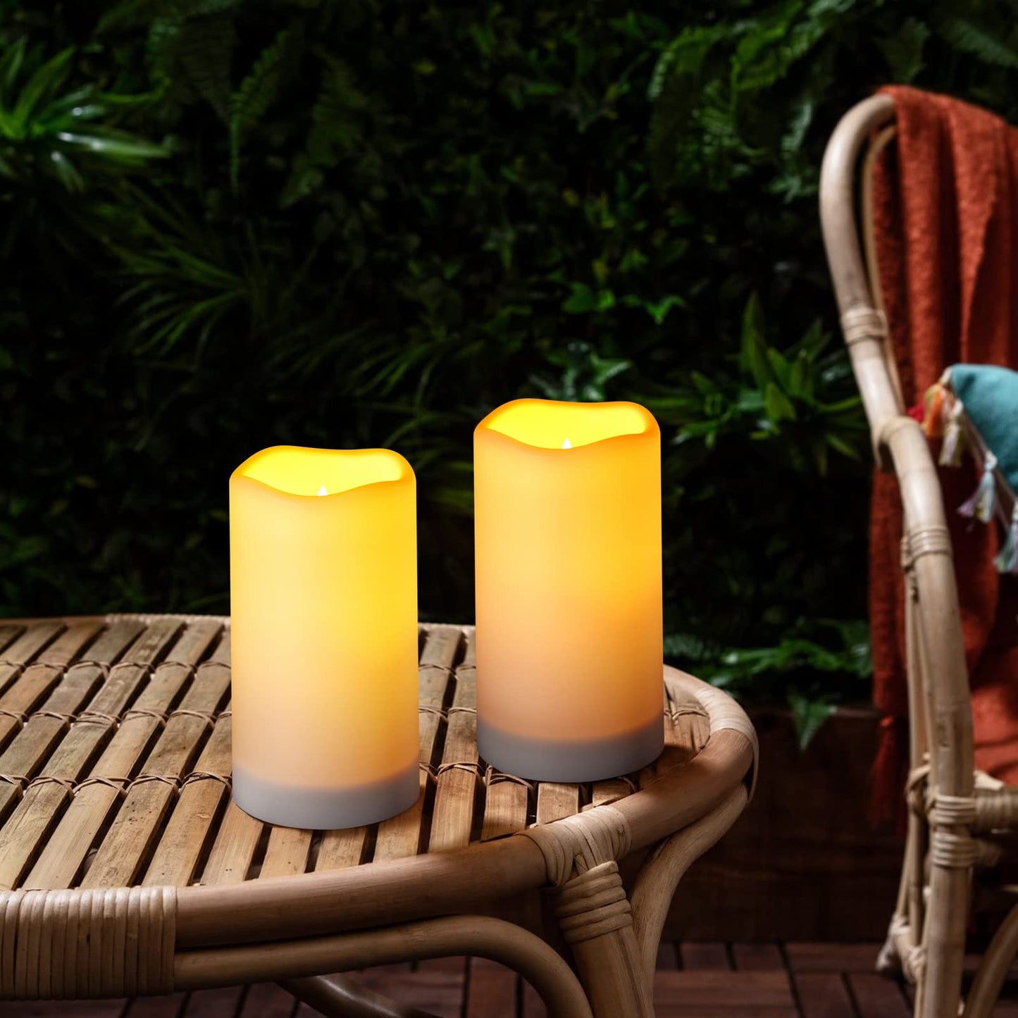 YOROXRG Solar flameless Candles Outdoor Waterproof,Dusk to Dawn Outdoor Lighting, Flickering fameless Reusable LED Light Candles for Lantern Garden
