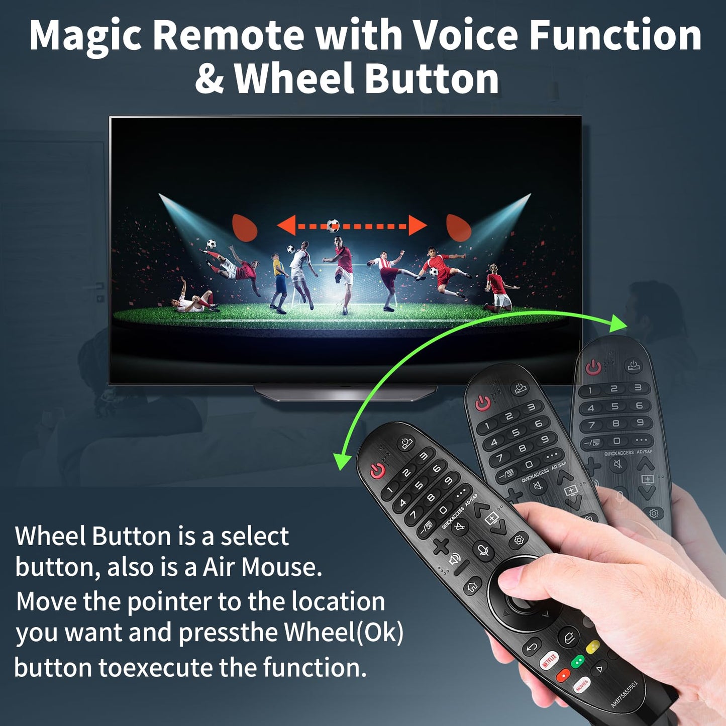 TVSEN AN-MR20GA for LG Smart TV Magic Remote Replacement, with Voice Recognition and Pointer Function, Universal LG Remote for LG UHD OLED QNED