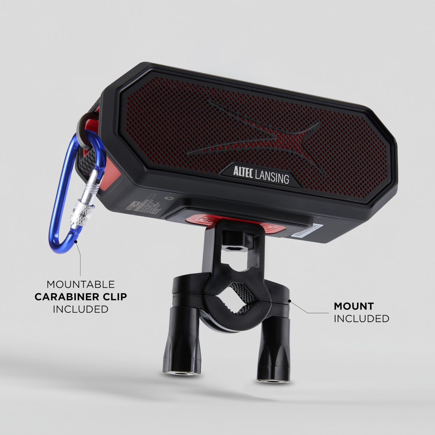 Altec Lansing Magnetic Bluetooth Speaker HYDRAJOLT 2.0, Waterproof IP67, 12W Output Power, 16H Battery, Multicolor LED, 100ft Wireless Range, Voice