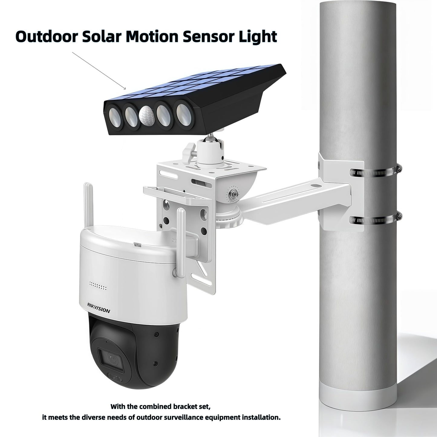 Coolotic Security Camera Mount System - Modular 3-in-1 Adjustable Clamp-on Bracket | Fit Pole/Corner/Wall, ndoor Outdoo Screw & Clamp Installation