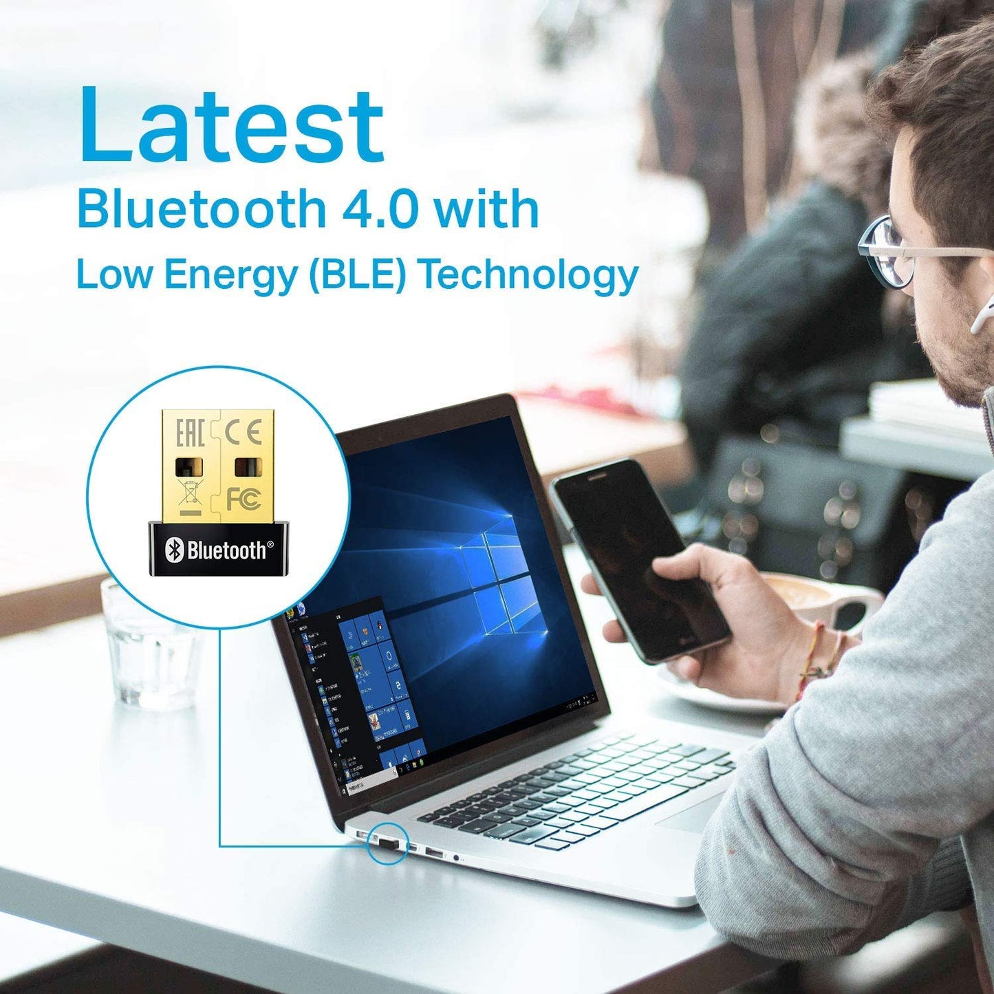 TP-Link USB Bluetooth Adapter for PC (UB400), Bluetooth Dongle Supports Windows PC for Desktop, Laptop, Mouse, Keyboard, Printers, Headsets, Speakers