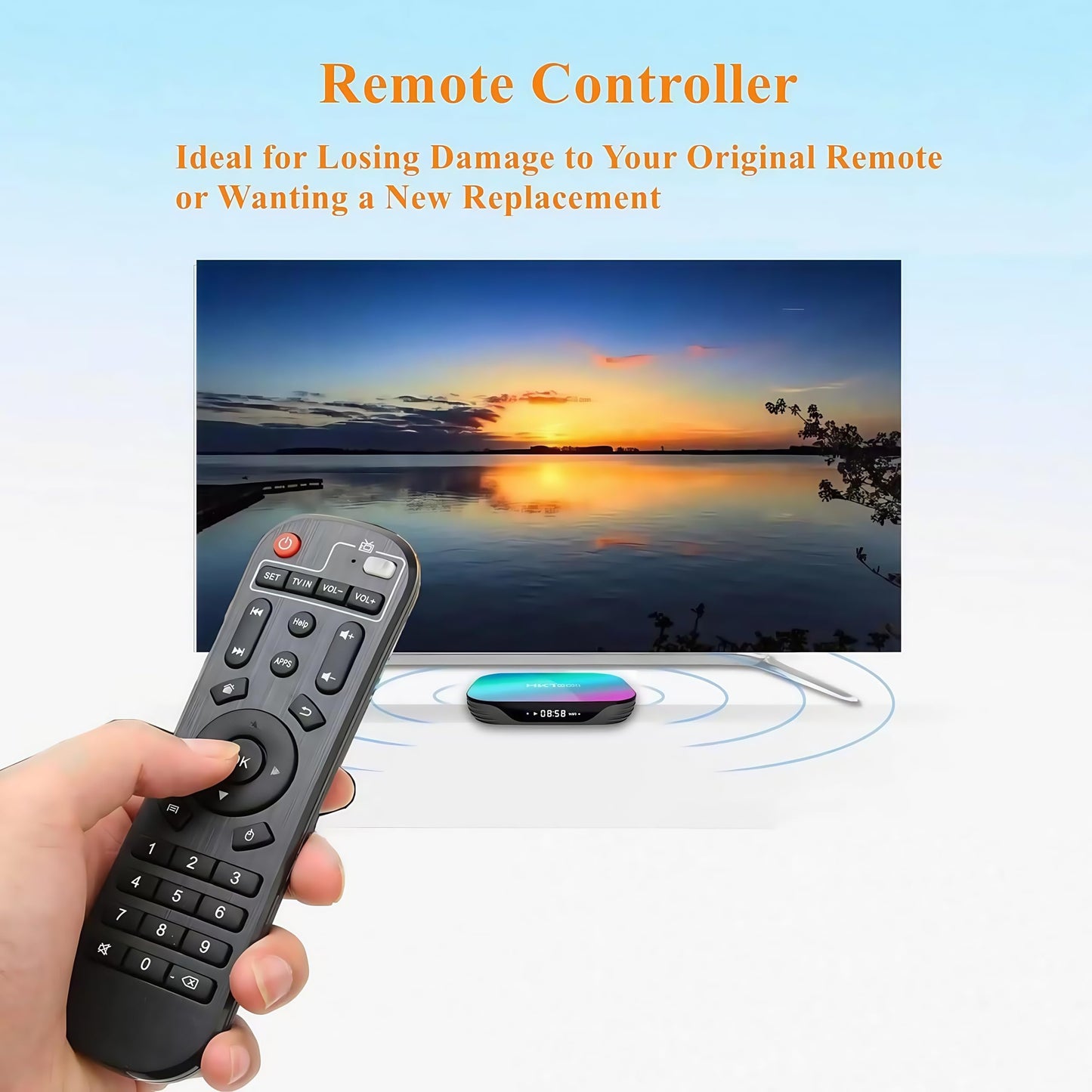 Replacement Remote Control with Learning Function for Android TV Box, Controller for MXQ MXQ Pro hk1 Boxhk1 Max hk1 Rbox x96mini X96 x96max x96max+
