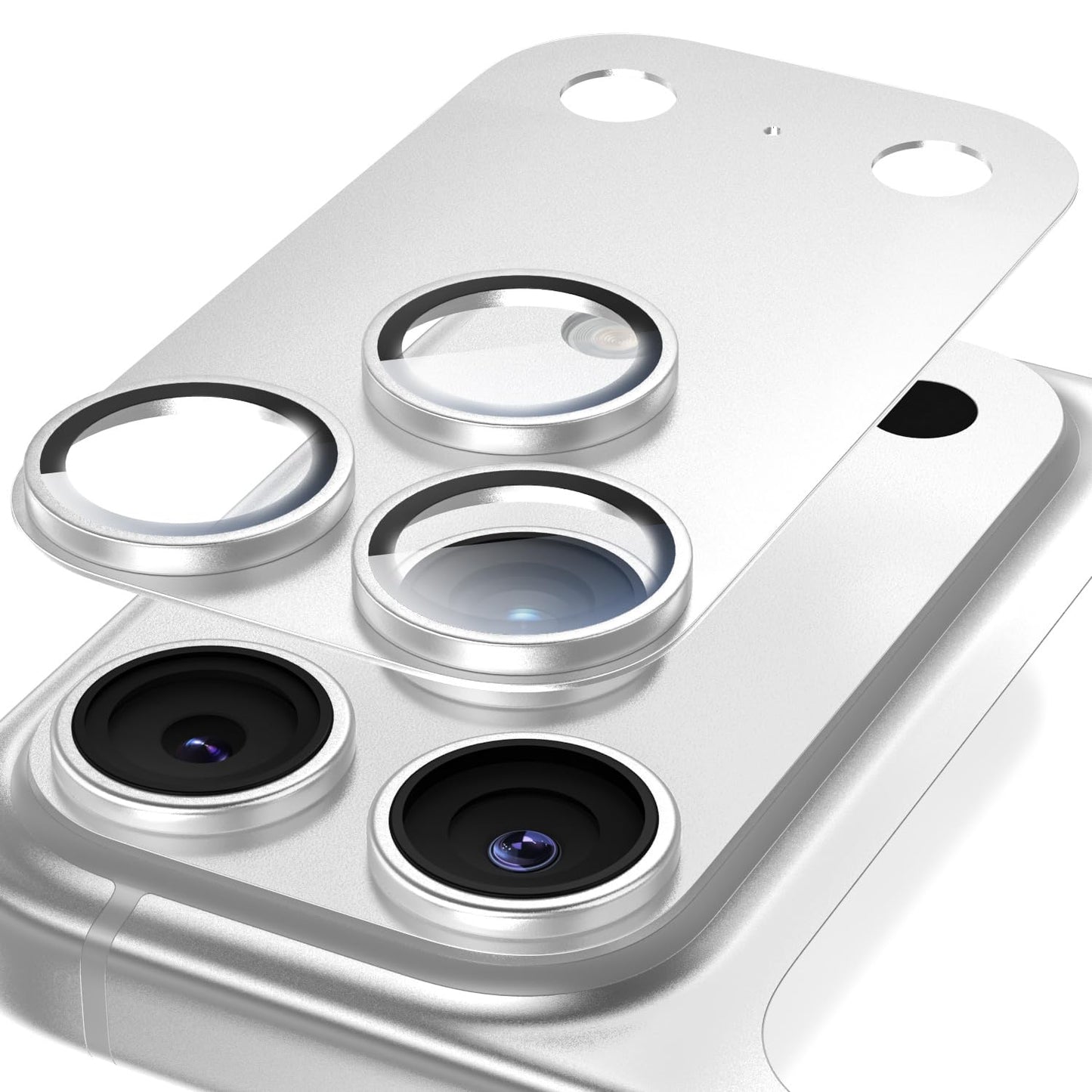 EZ-GLAZ-for iPhone 17 Pro Max Camera Lens Protector, Metal Frame with Installation Tool, Military-Grade 9H+ Tempered Glass, Full Coverage