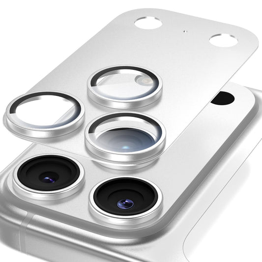 EZ-GLAZ-for iPhone 17 Pro Max Camera Lens Protector, Metal Frame with Installation Tool, Military-Grade 9H+ Tempered Glass, Full Coverage