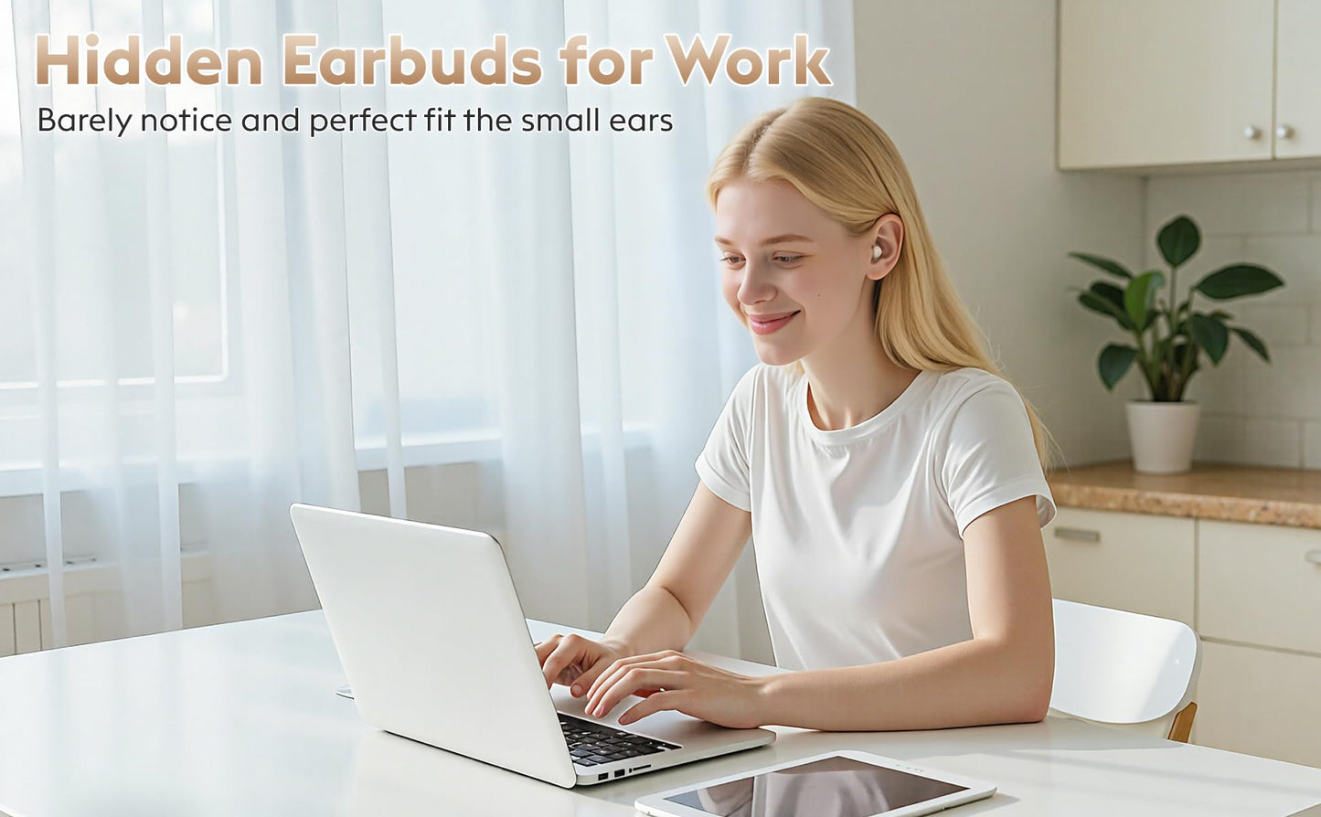 Tiny Sleep Earbuds for Side Sleepers Invisible Wireless Headphones for Work