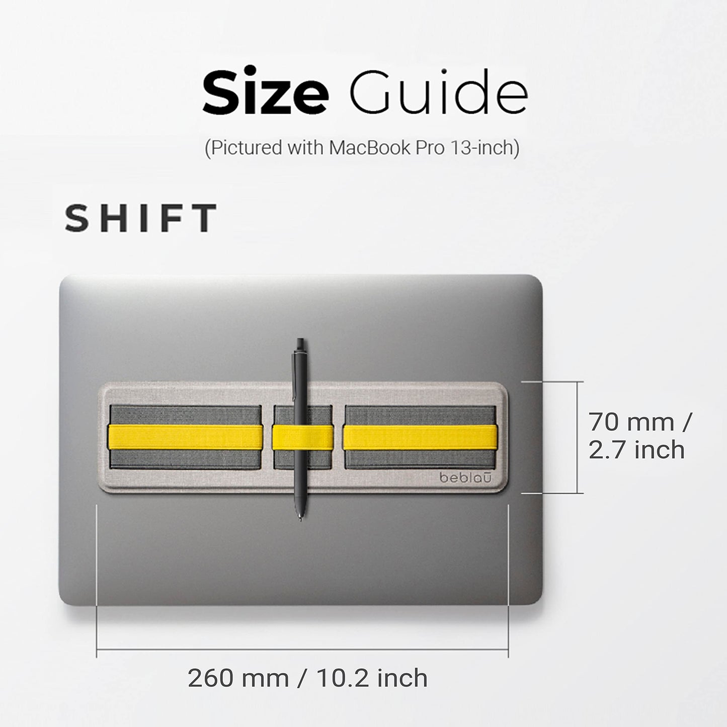 SHIFT Adhesive Portable Tech Organizer for laptops, notebooks, Backpack insert | Computer Accessories | External HD Holder. Stick-On | Sleeve | Fits