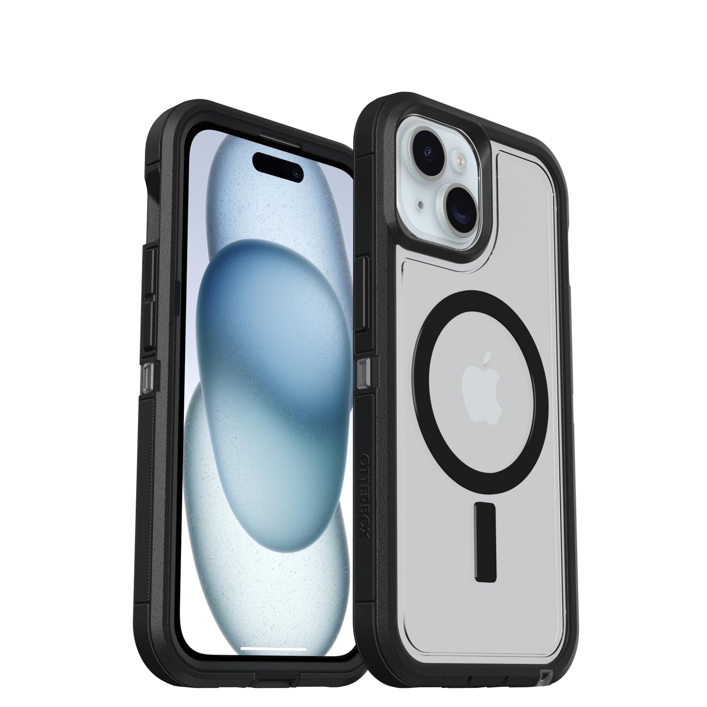 OtterBox iPhone 17e, 16e, 15, 14, & 13 Defender Series XT Clear Case - Dark Side (Black/Clear), Screenless, Rugged, Snaps on MagSafe, Pressure-Fitted