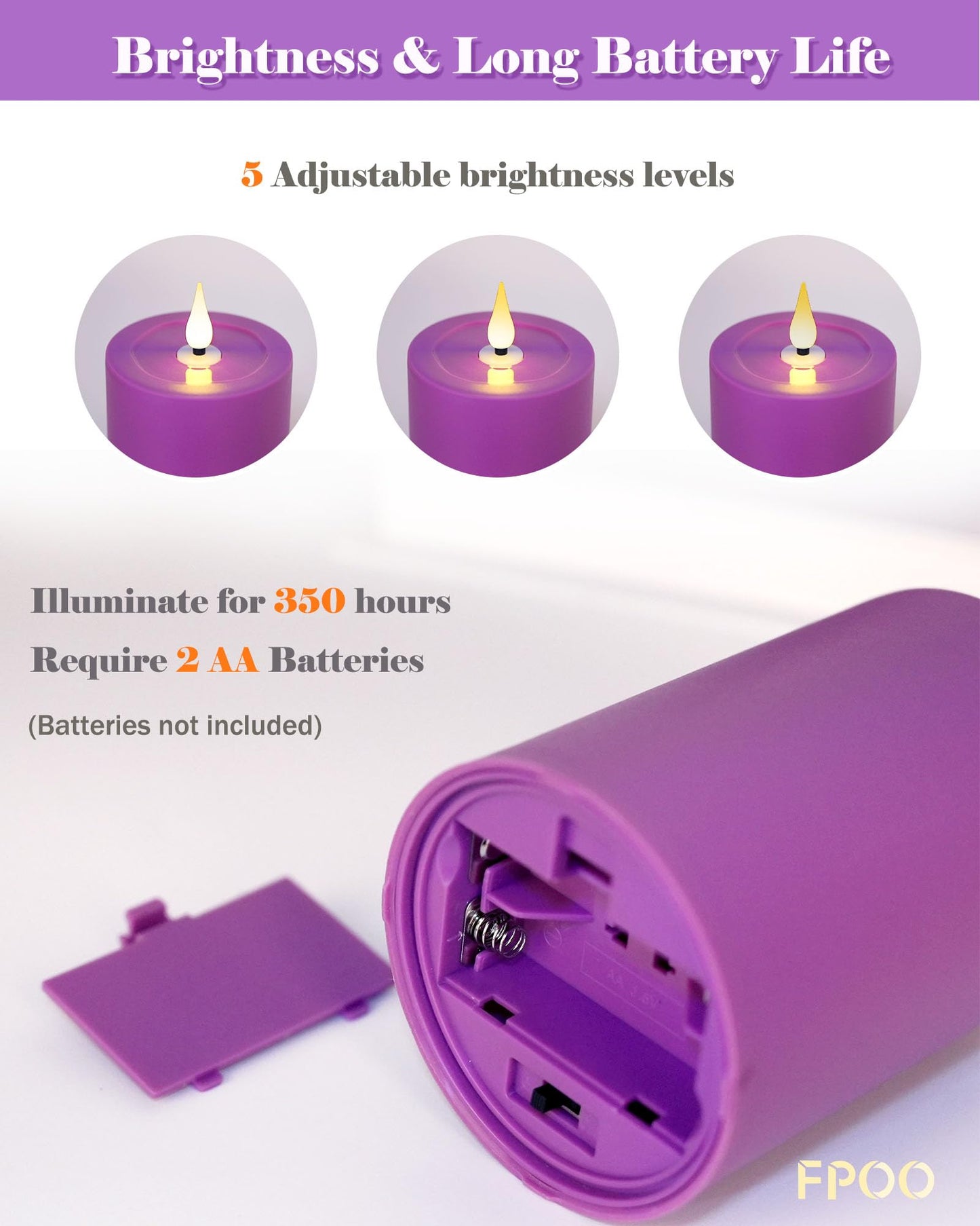 FPOO Advent Candles Battery Operated Set of 4, Flameless Candles with Remote Timer for Advent Wreath Church Décor (3‘’x 5‘’)