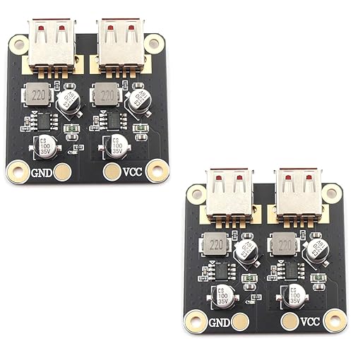(2 Pack) JacobsParts 48W Dual USB QC 3.0 Fast Charge Step-Down Buck Module Power 12V 24V DC Input