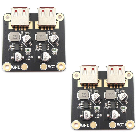 (2 Pack) JacobsParts 48W Dual USB QC 3.0 Fast Charge Step-Down Buck Module Power 12V 24V DC Input