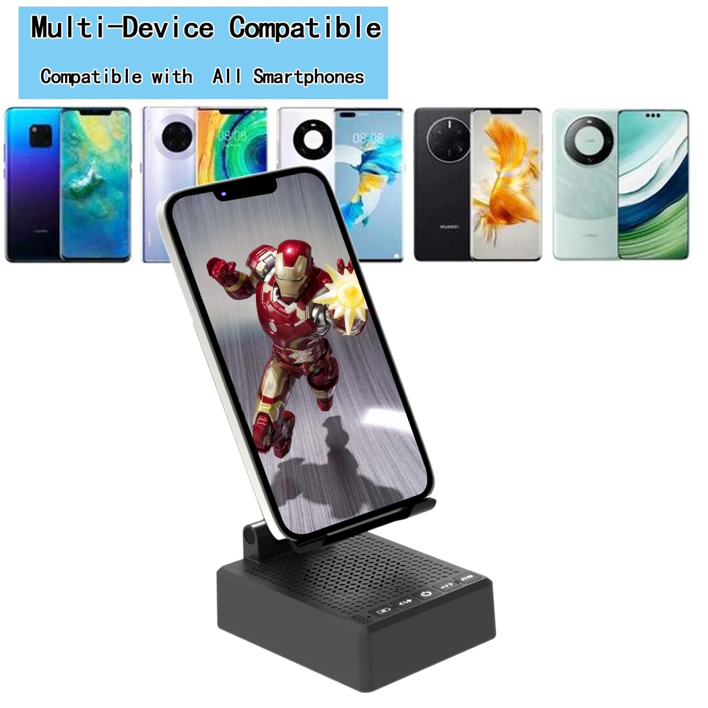Birthday Gifts for Mother Father ,Cell Phone Stand with Wireless Bluetooth Speaker and Antislip Base HD Surround Sound for Home and Outdoors