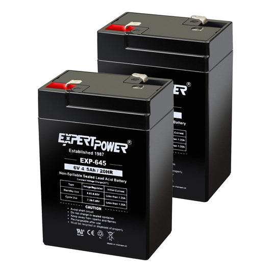 ExpertPower 6 Volt 4.5 Amp Rechargeable Battery (EXP645) 2 Pack