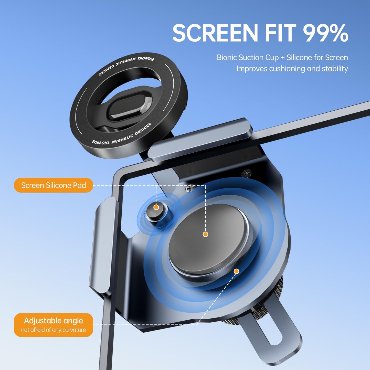 OWLREX Tesla Phone Mount for Model Y/3/X/Cybertruck Premium Alloy Magnetic Car Phone Holder with Magsafe Model Y Accessories Strong 360° Adjustable
