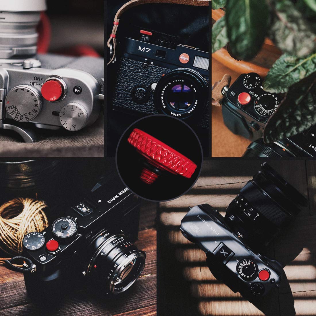 Fuji Shutter Release Button Accessories: Fujifilm Camera Soft Shutter Button - Red Shutter Button for Canon Nikon Leica Film X100V X100F Xt5 Xt4 Xt3