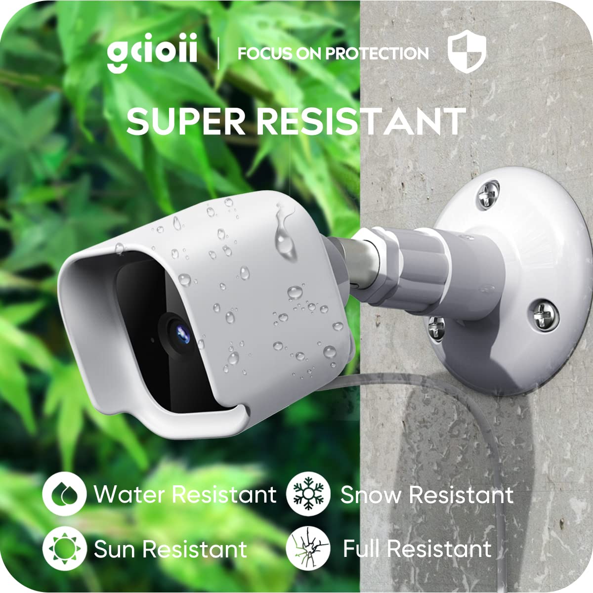 Blink Mini Wall Mount Bracket with Protective Case?Weather Proof 360 Degree Protective Adjustable Indoor/Outdoor Small Mount(1 Pack White?Camera not