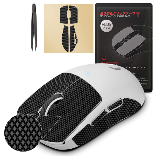 HOTLINEGAMES 2.0 Plus Mouse Anti Slip Grip Tape Compatible with Logitech G Pro X2 Superstrike Lightspeed, G Pro X Superlight 2 / Superlight, Gaming