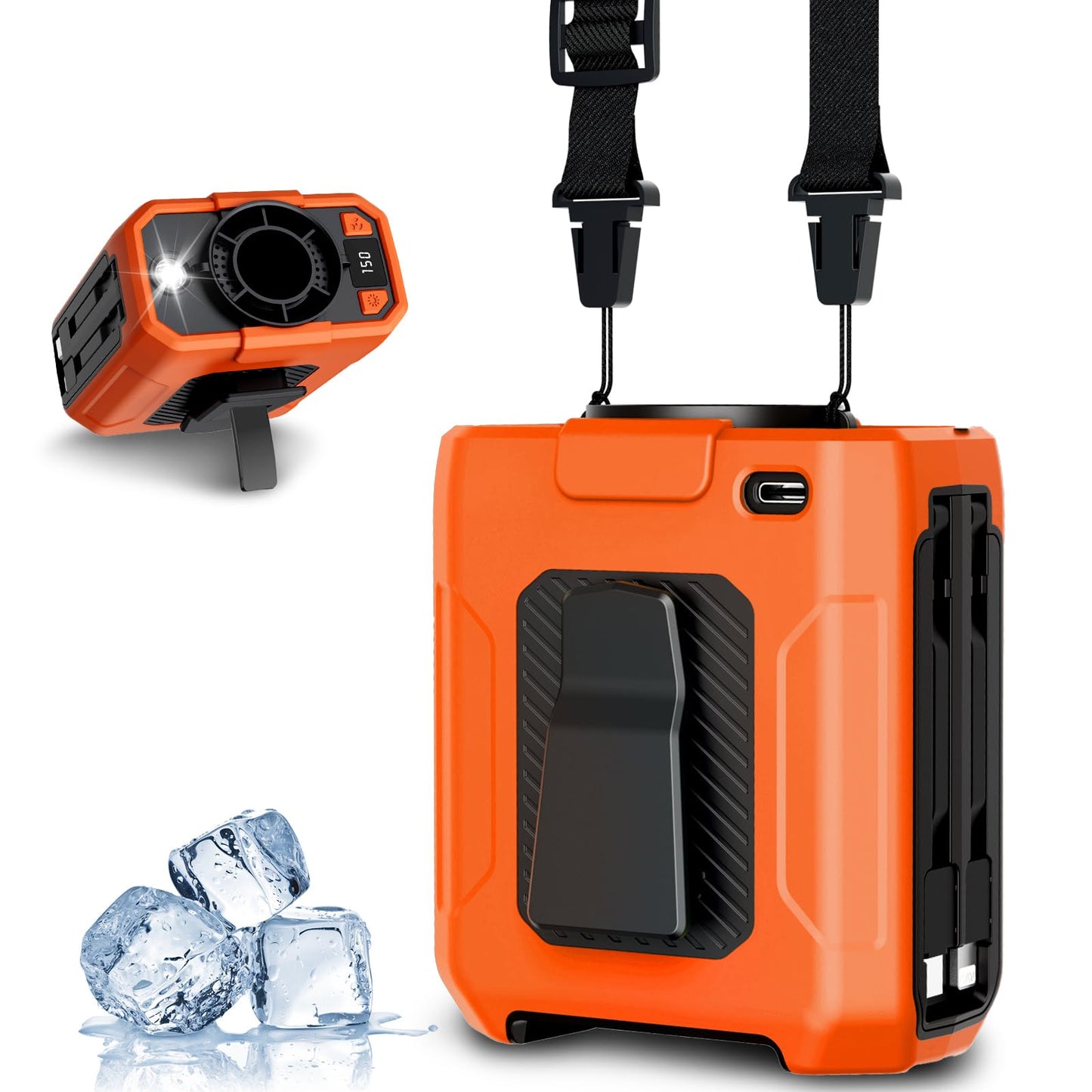 Fotgear Portable Waist Fan, 10000mAh 18000 RPM Powerful 5 Speeds Belt Fan