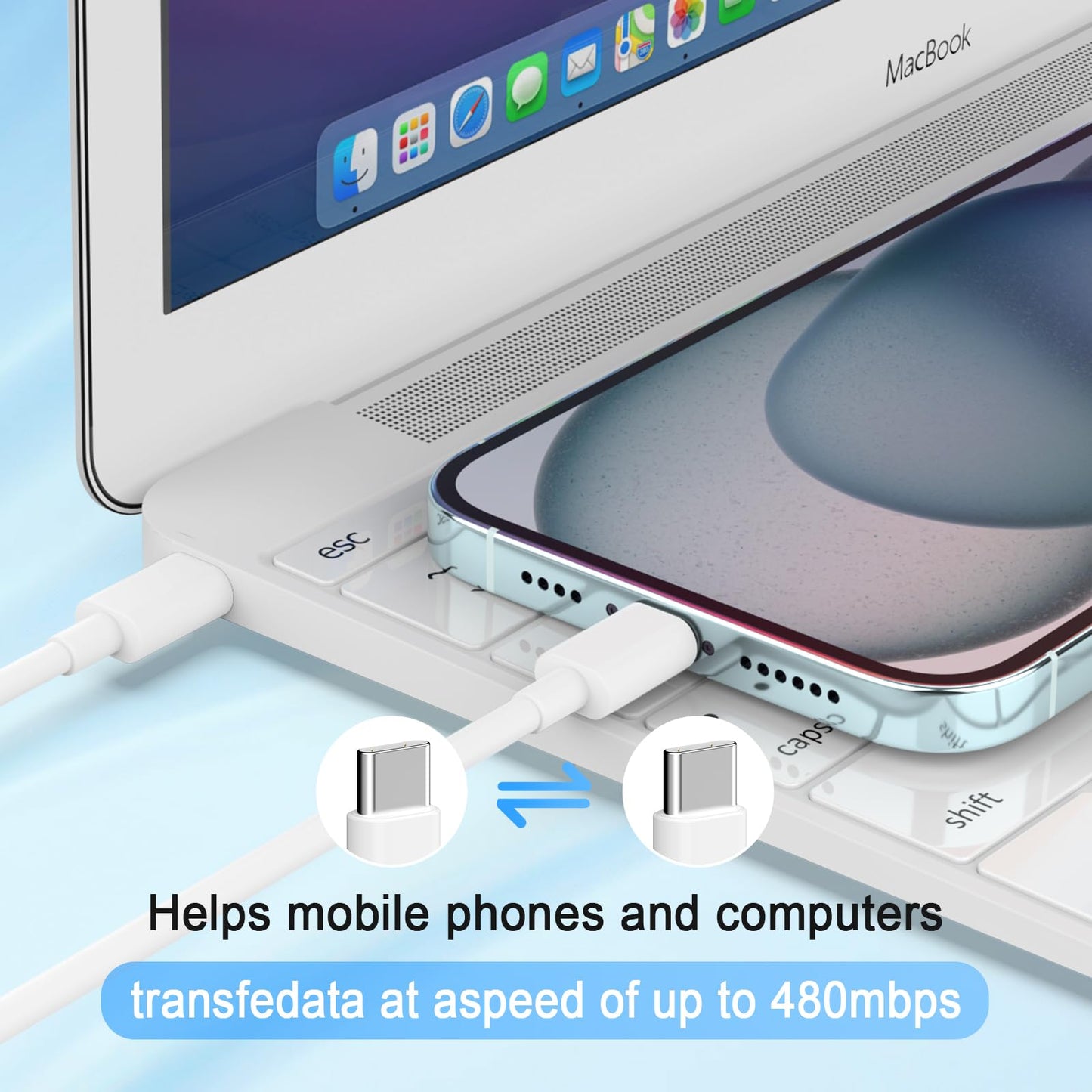 iPhone 17 16 15 Charger, USB C Charger, 4-Pack Fast Wall Charging, USB-C Chargers Block (4-Pack 6 ft Cable Included) for iPhone 17/16/15/15 Pro/15 Pro