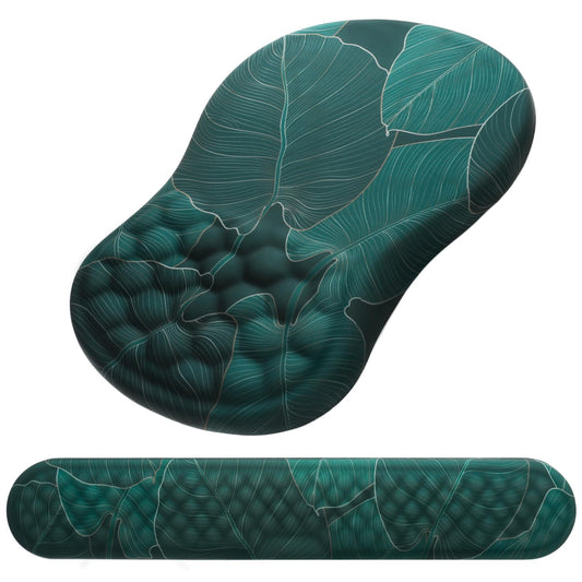 Mouse Pad Wrist Support, Laokiiy 2 in1 Keyboard Wrist Rest+ Ergonomic Mouse Pad, Non-Slip Wrist Rest for Computer Keyboard, Made Easy Typing & Relieve